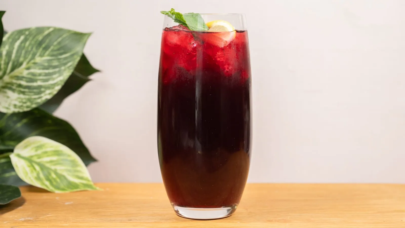 House-made hibiscus iced tea